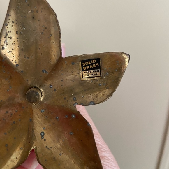 Set of 3 Solid Brass Flower Candle Holders Lotus ? - Picture 11 of 12